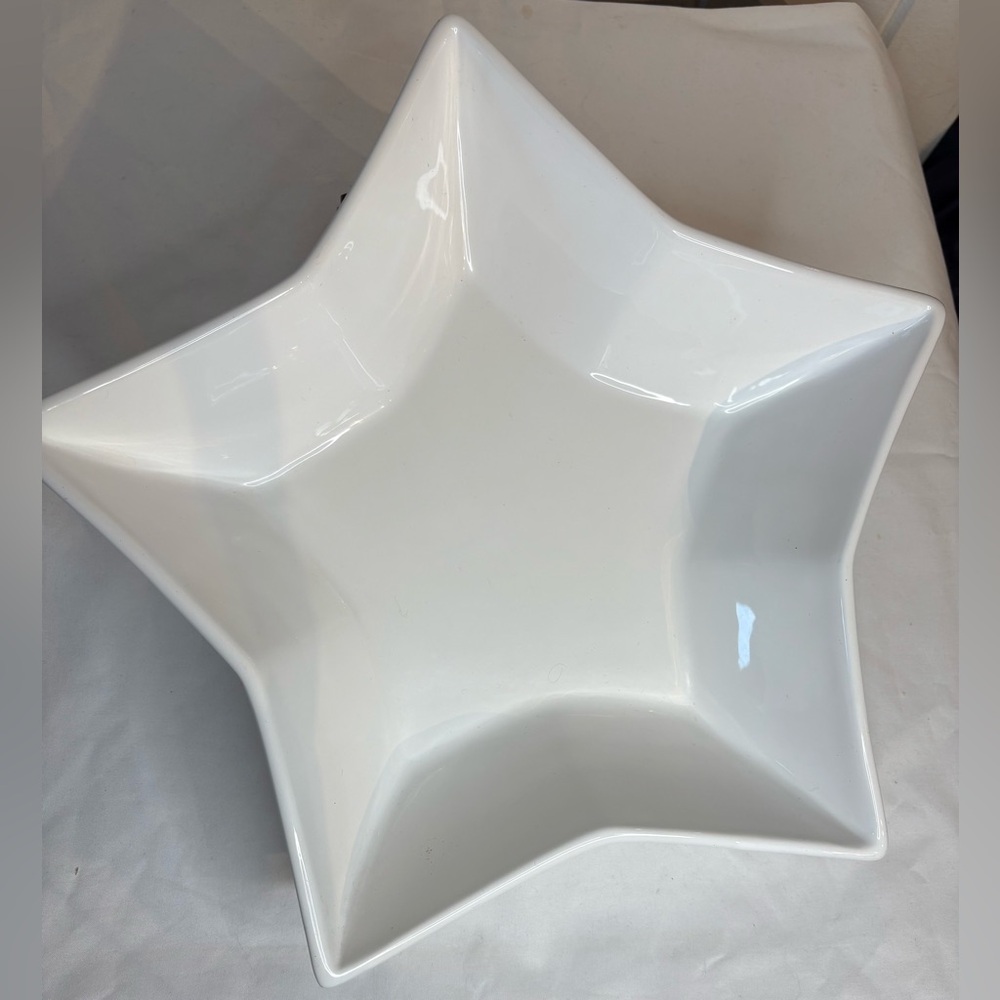 Pottery Barn Star-Shaped White Serveware 11.5”/Christmas